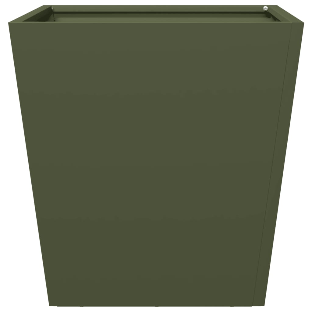 Fioriere da Giardino 2 pz Verde Oliva 40x40x40 cm in Acciaio