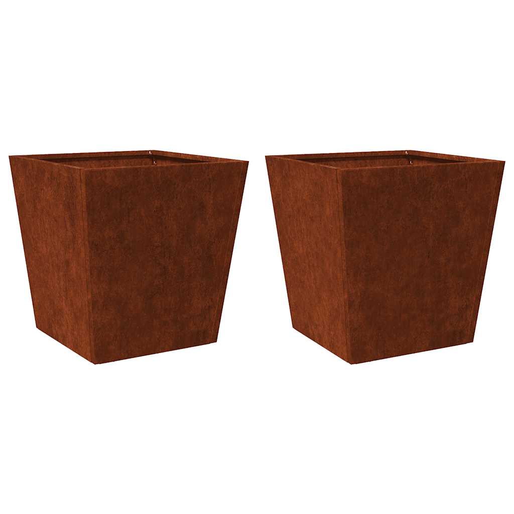 Fioriere da Giardino 2 pz 40x40x40 cm in Acciaio Corten