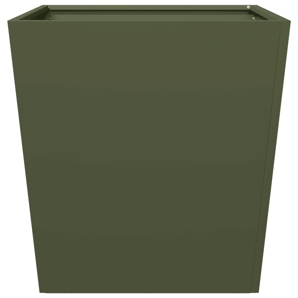 Fioriere da Giardino 2 pz Verde Oliva 50x50x50 cm in Acciaio