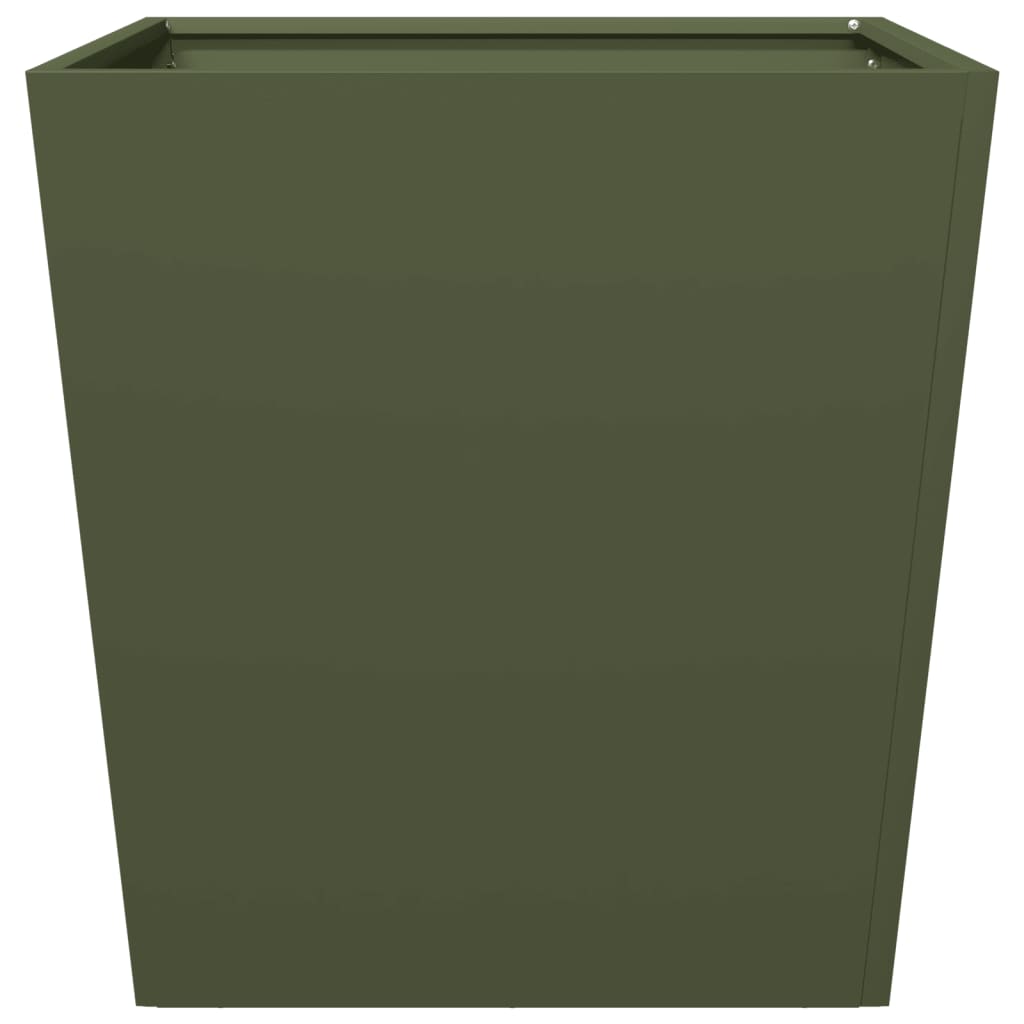 Fioriere da Giardino 2 pz Verde Oliva 50x50x50 cm in Acciaio