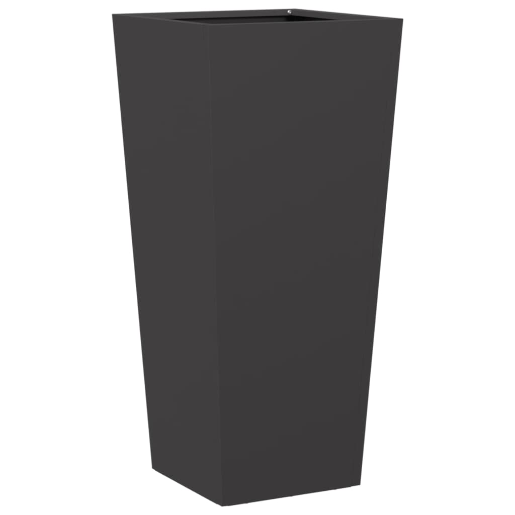 Fioriere da Giardino 2 pz Nere 35x35x75 cm in Acciaio