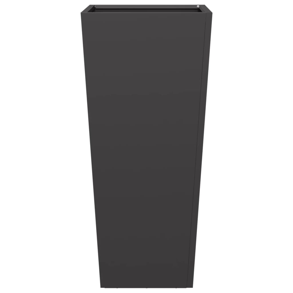 Fioriere da Giardino 2 pz Nere 35x35x75 cm in Acciaio