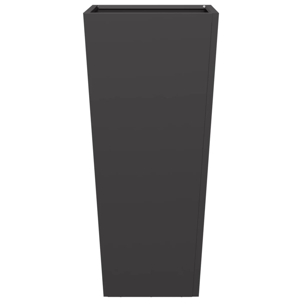 Fioriere da Giardino 2 pz Nere 35x35x75 cm in Acciaio