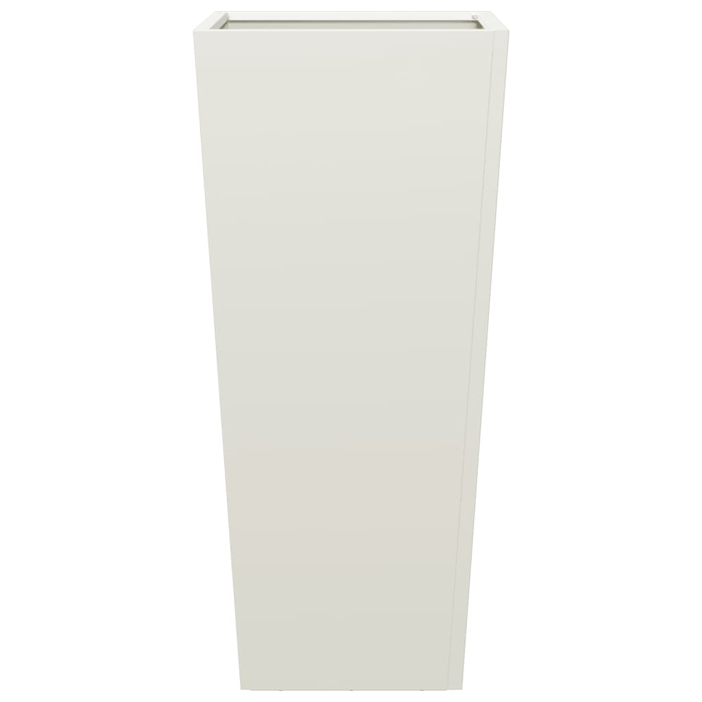 Fioriere da Giardino 2 pz Bianche 35x35x75 cm in Acciaio