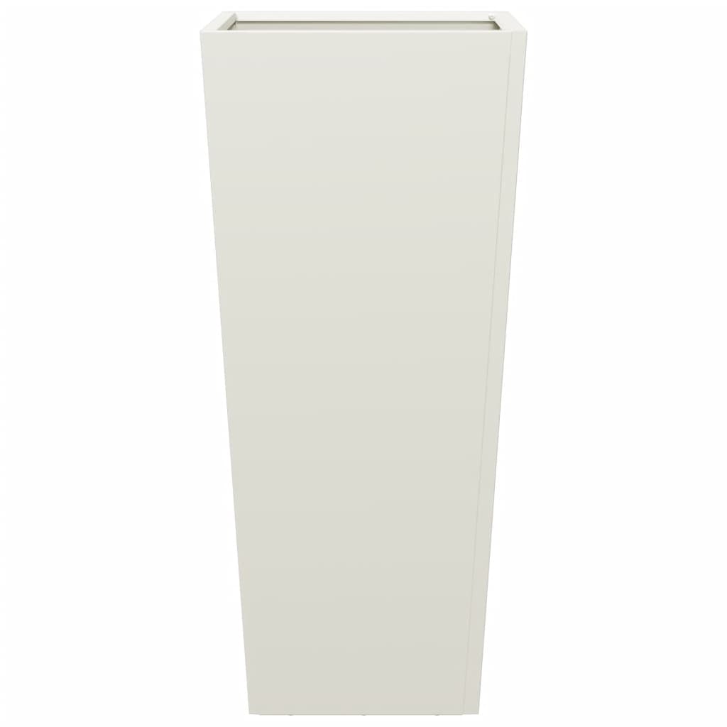 Fioriere da Giardino 2 pz Bianche 35x35x75 cm in Acciaio