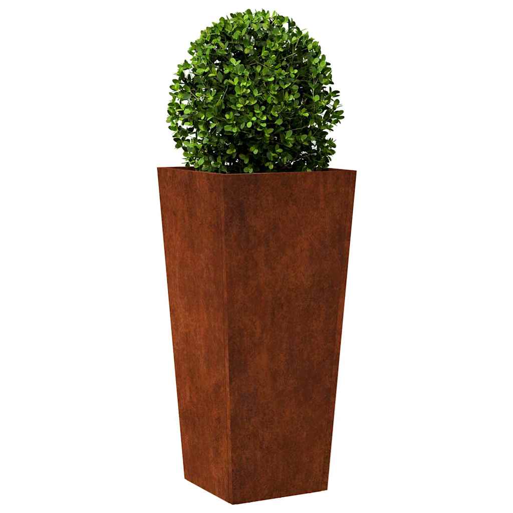 Fioriera da Giardino 35x35x75 cm in Acciaio Corten