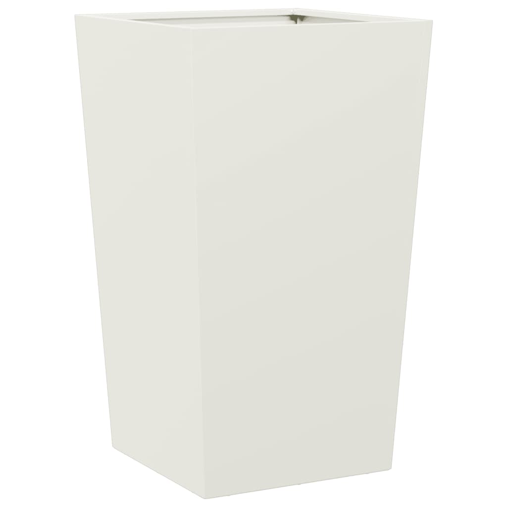 Fioriere da Giardino 2 pz Bianche 45x45x75 cm in Acciaio