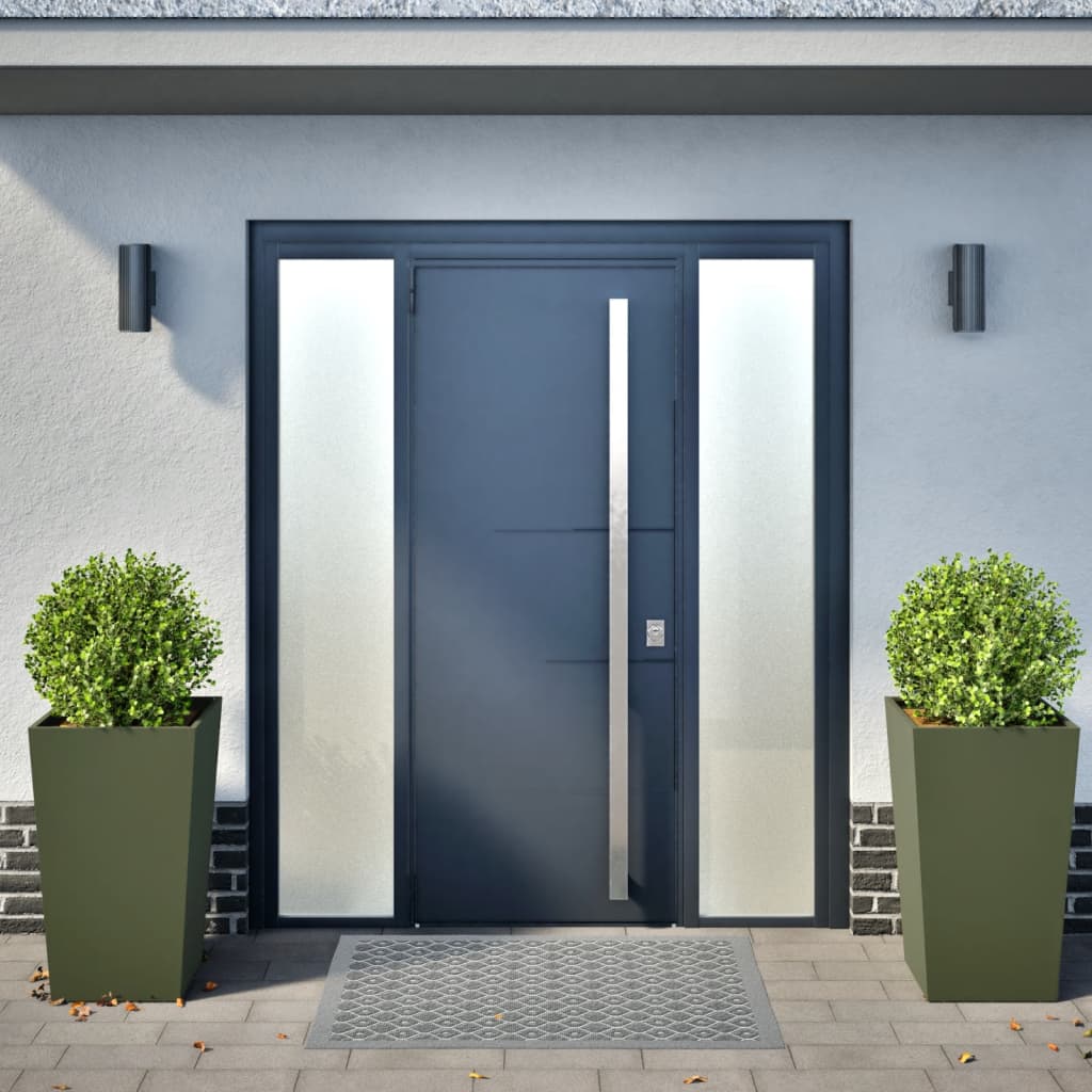 Fioriere da Giardino 2 pz Verde Oliva 45x45x75 cm in Acciaio