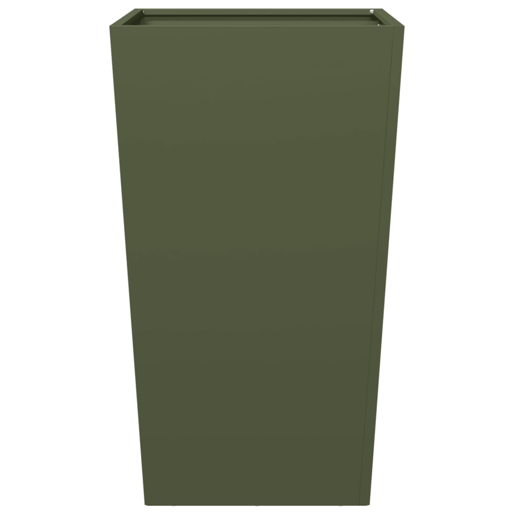 Fioriere da Giardino 2 pz Verde Oliva 45x45x75 cm in Acciaio