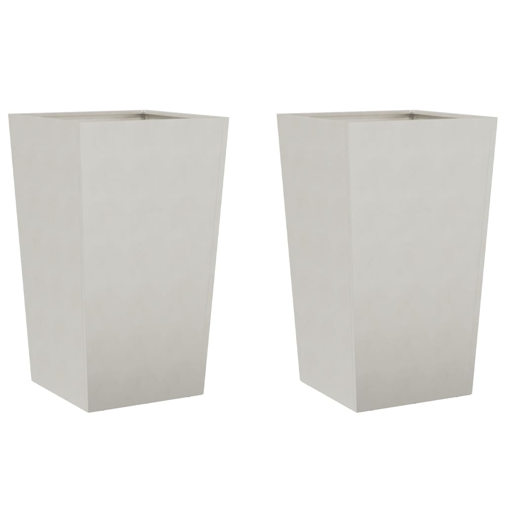 Fioriere da Giardino 2 pz 45x45x75 cm in Acciaio Inox