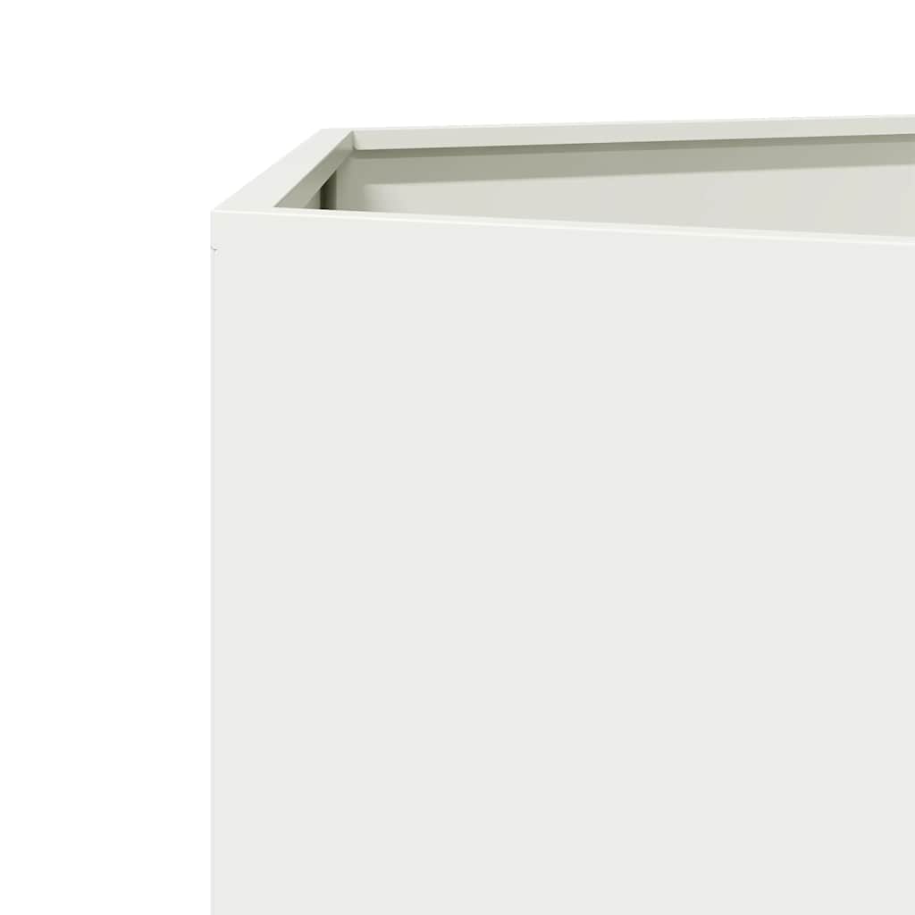 Fioriere da Giardino 2 pz Esagono Bianco 46x40x45 cm Acciaio