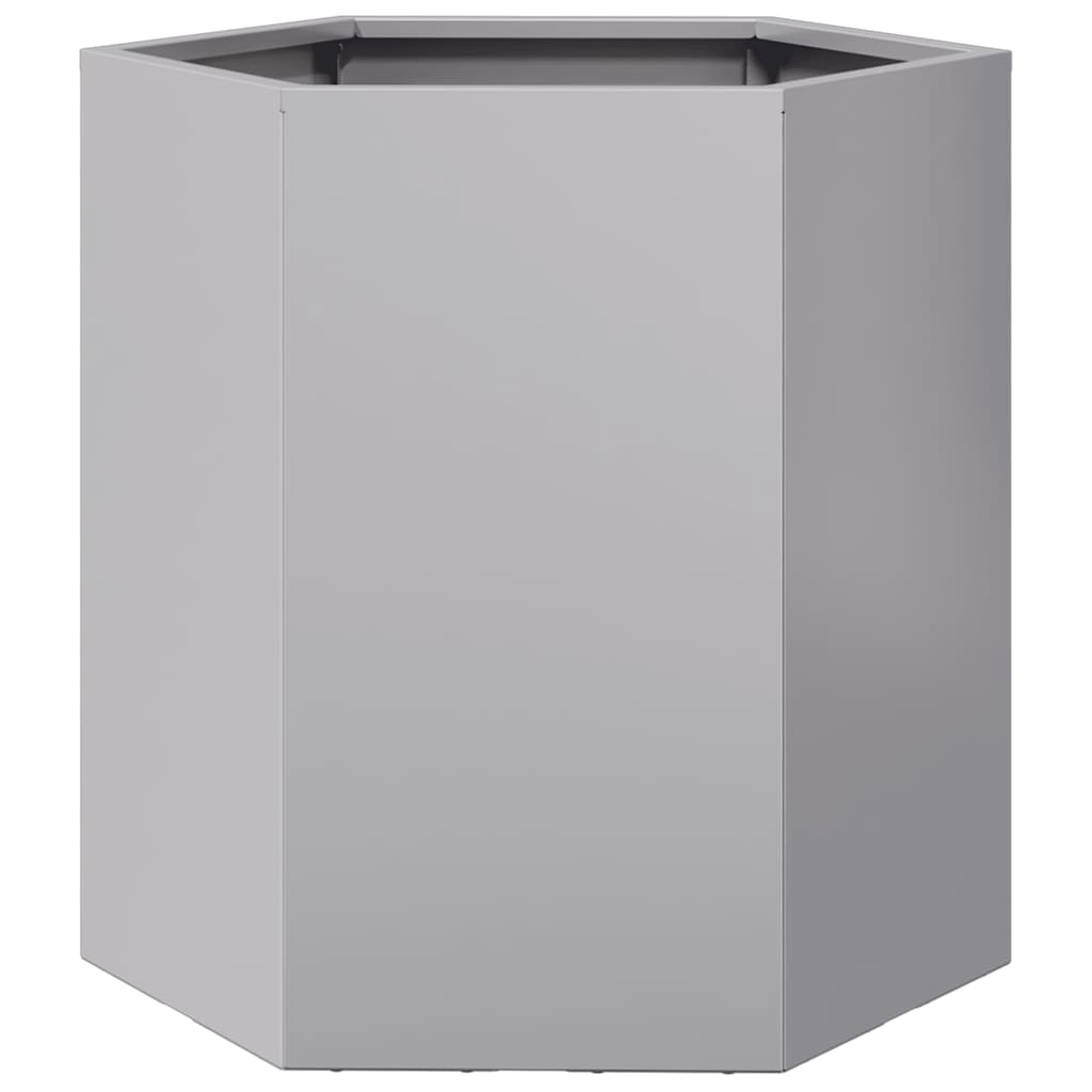 Fioriere da Giardino 2 pz Esagono 46x40x45cm Acciaio Zincato