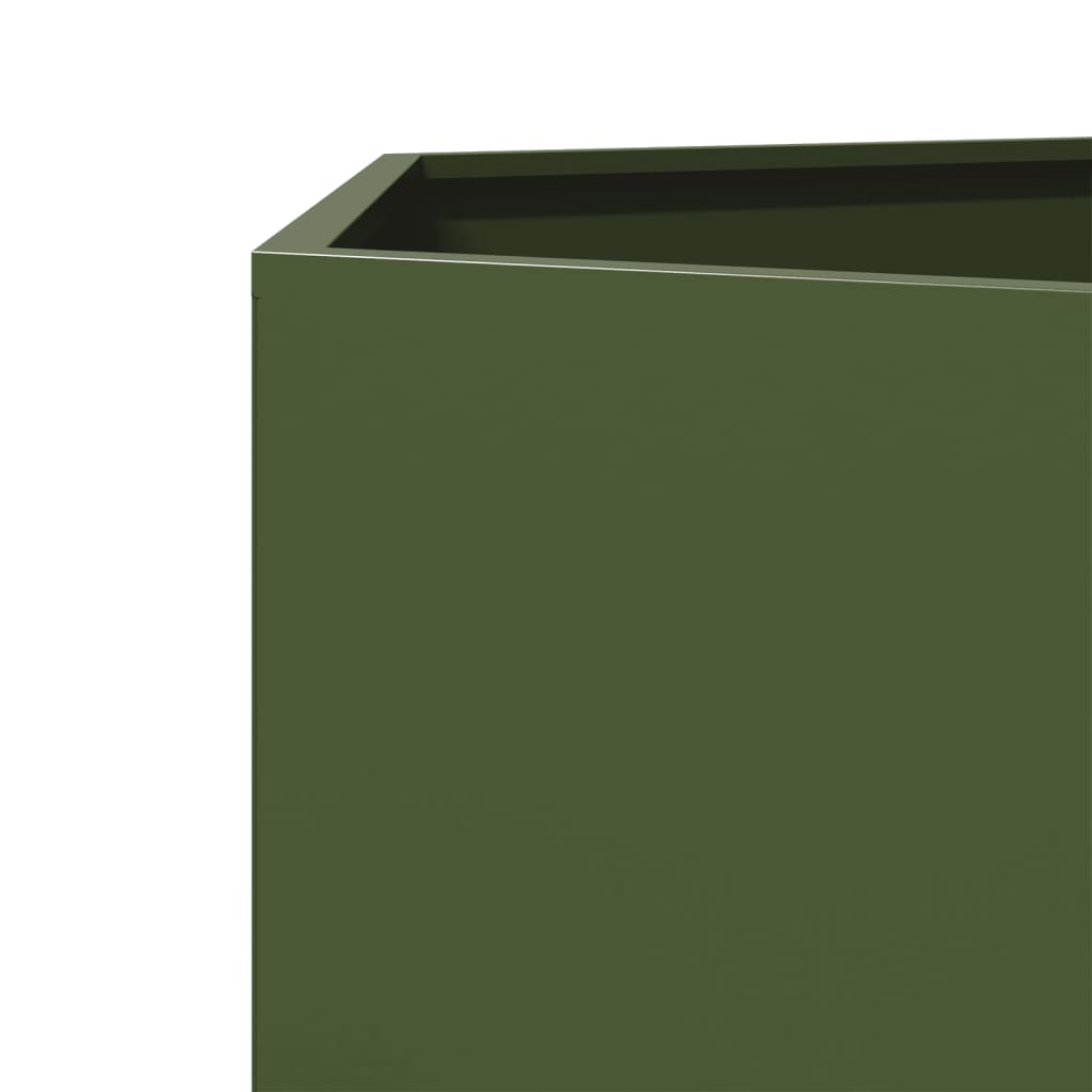 Fioriera da Giardino Verde Oliva Esagono 69x60x45 cm in Acciaio
