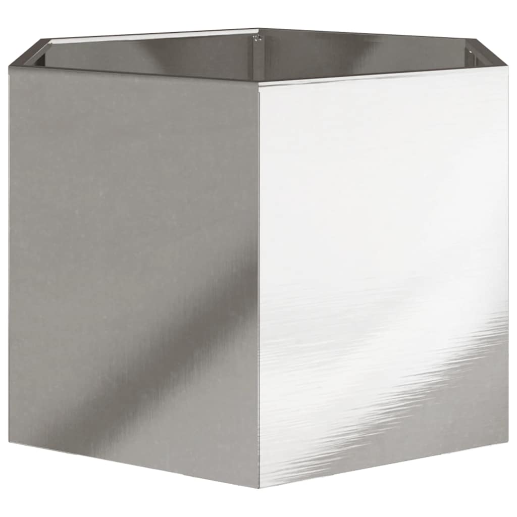 Fioriera da Giardino Esagono 69x60x45 cm in Acciaio Inox