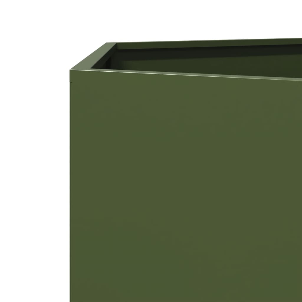 Fioriera da Giardino Verde Oliva Esagono 104x90x45 cm Acciaio