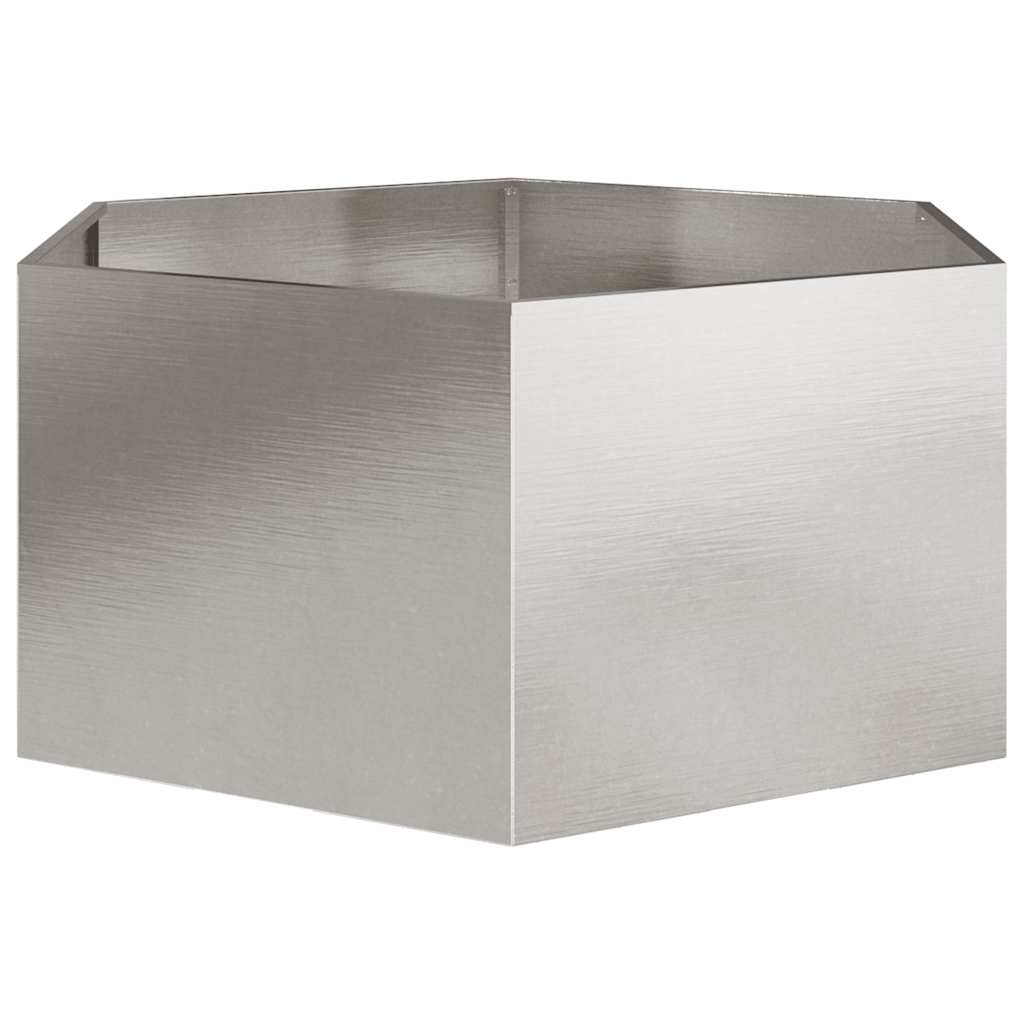 Fioriera da Giardino Esagono 104x90x45 cm in Acciaio Inox
