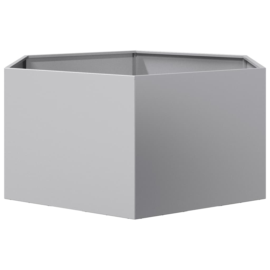 Fioriera da Giardino Esagono 104x90x45 cm in Acciaio Zincato