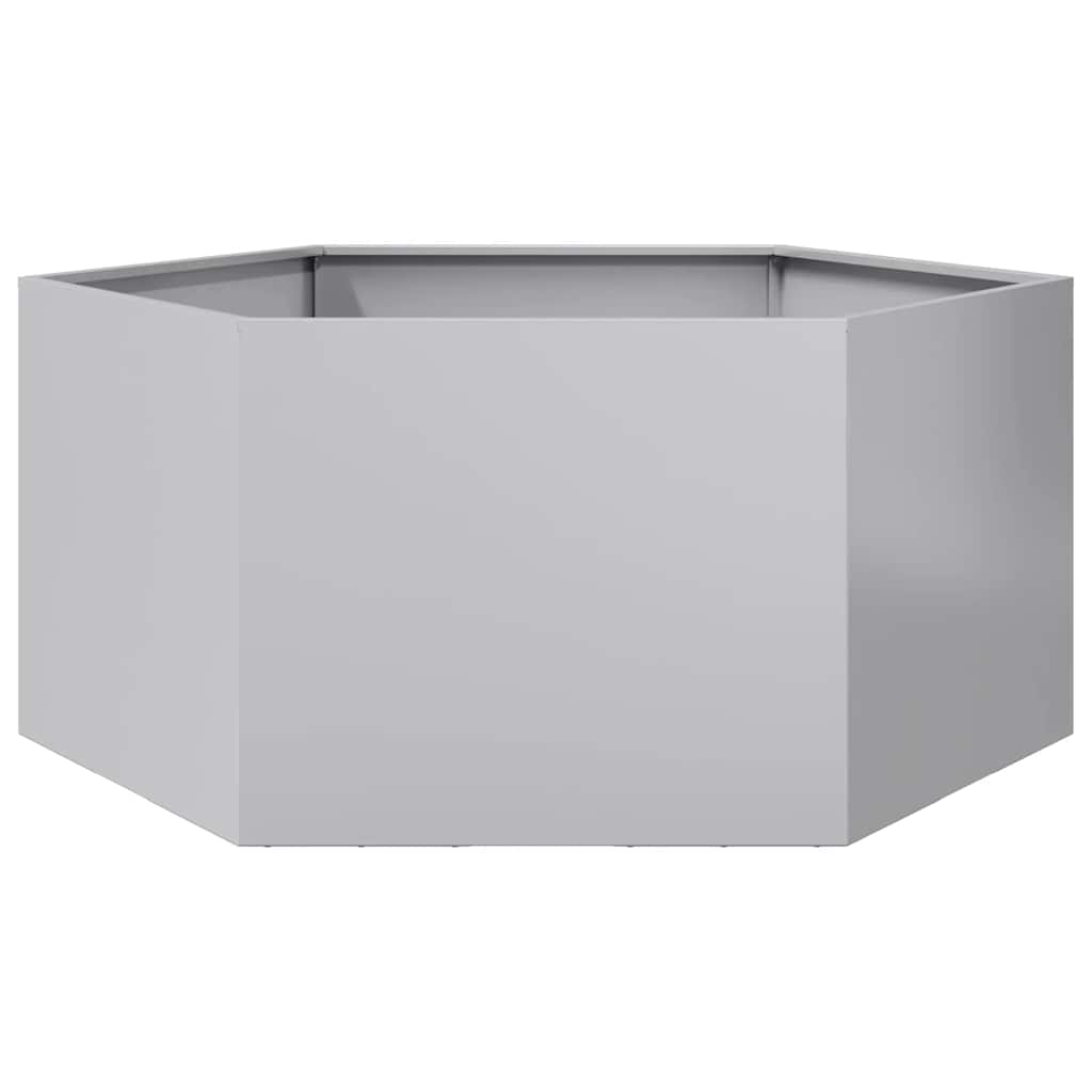 Fioriera da Giardino Esagono 104x90x45 cm in Acciaio Zincato