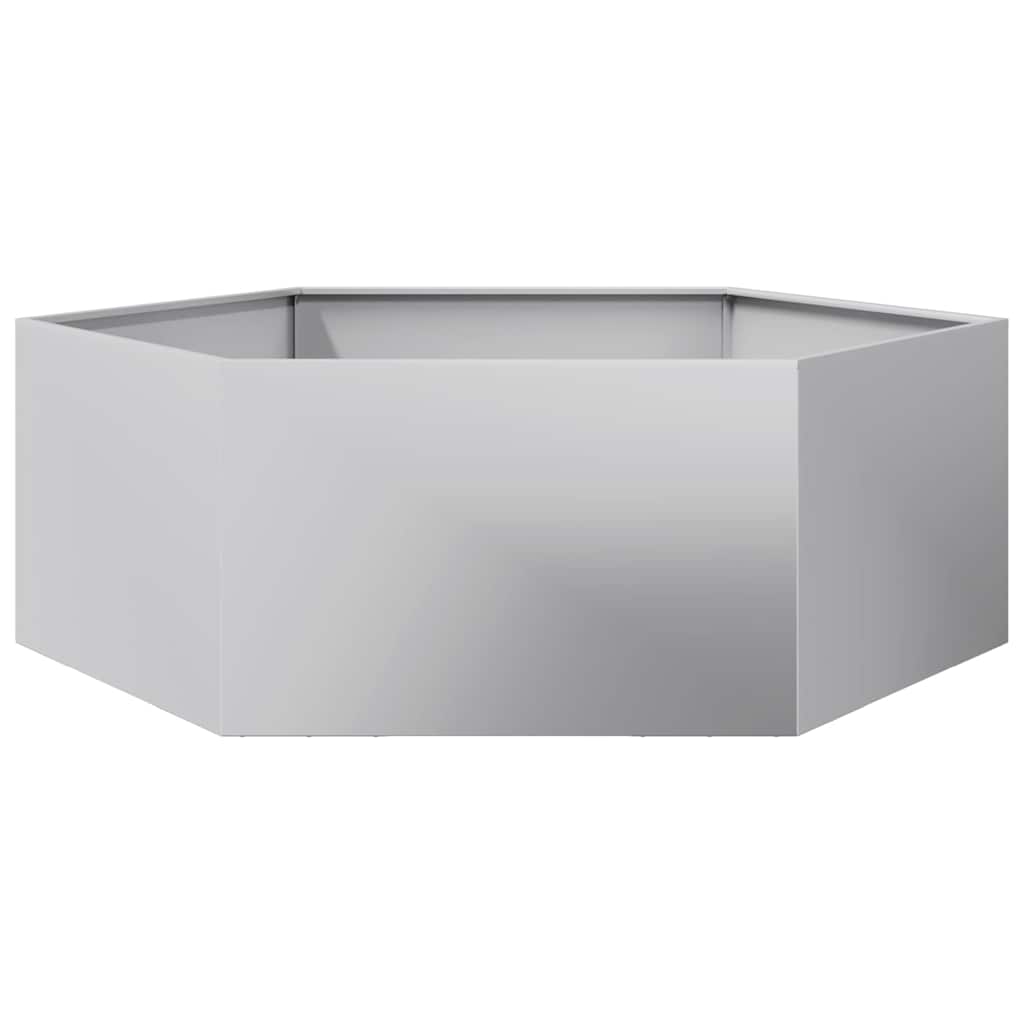 Fioriera da Giardino Esagono 138x120x45 cm in Acciaio Zincato