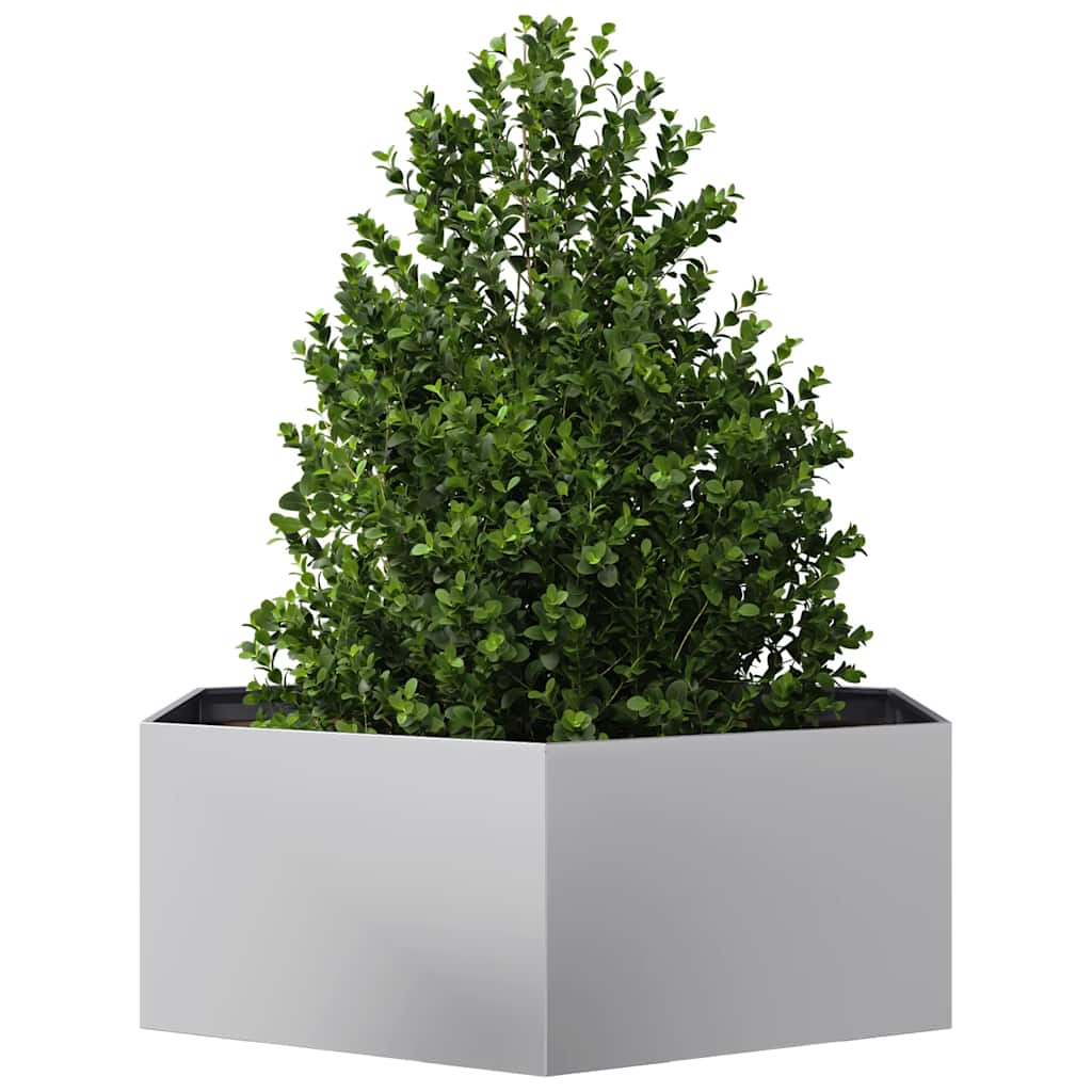 Fioriera da Giardino Esagono 138x120x45 cm in Acciaio Zincato