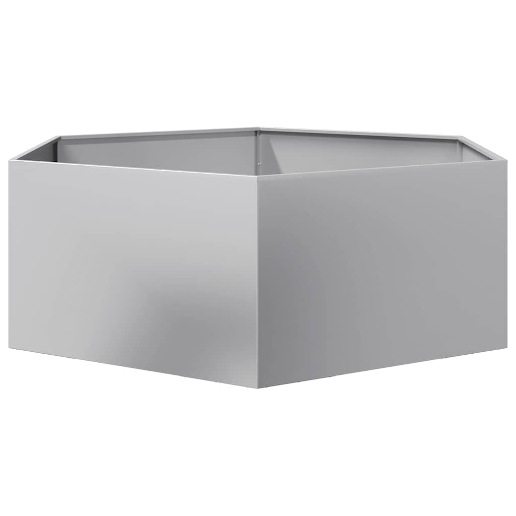 Fioriera da Giardino Esagono 138x120x45 cm in Acciaio Zincato