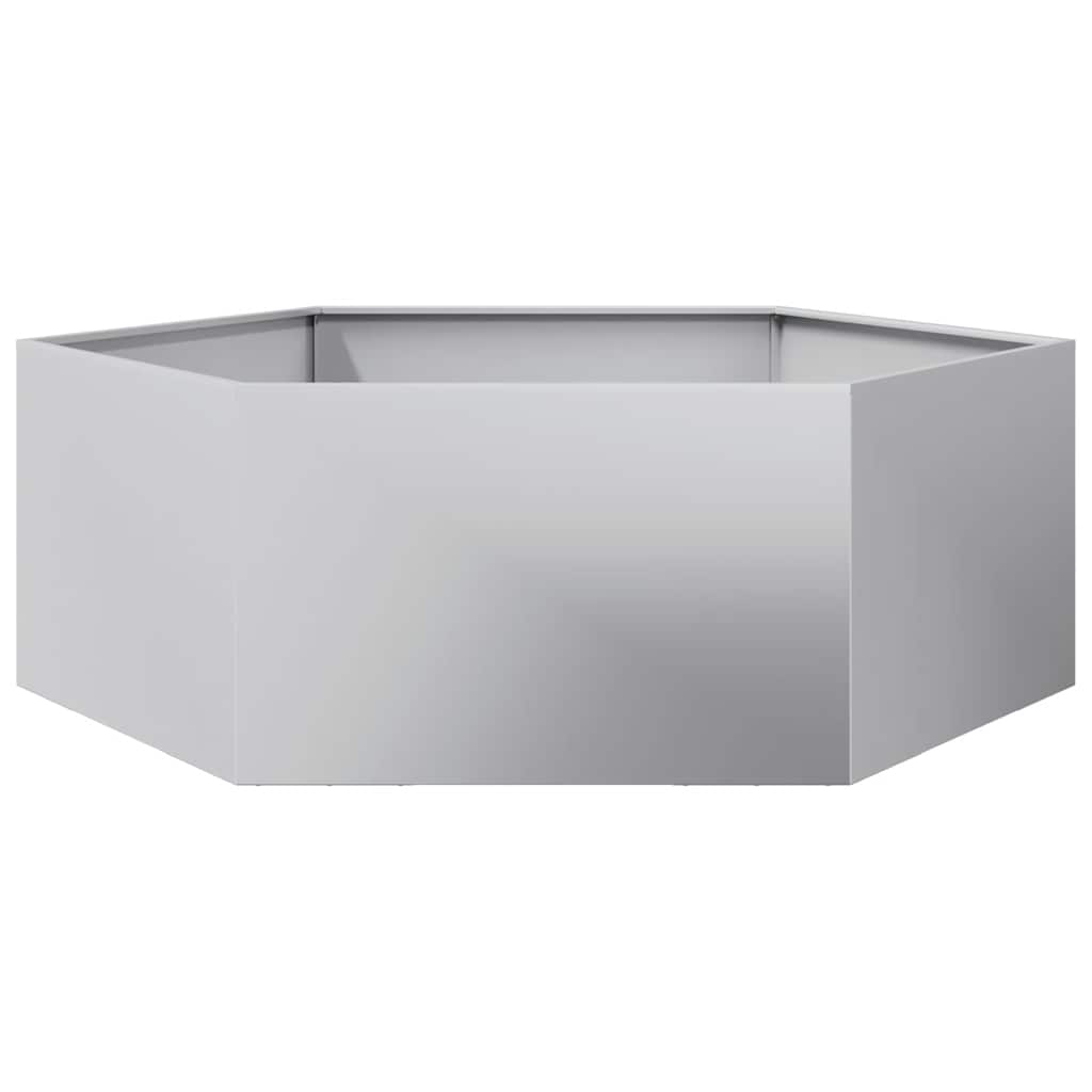 Fioriera da Giardino Esagono 138x120x45 cm in Acciaio Zincato