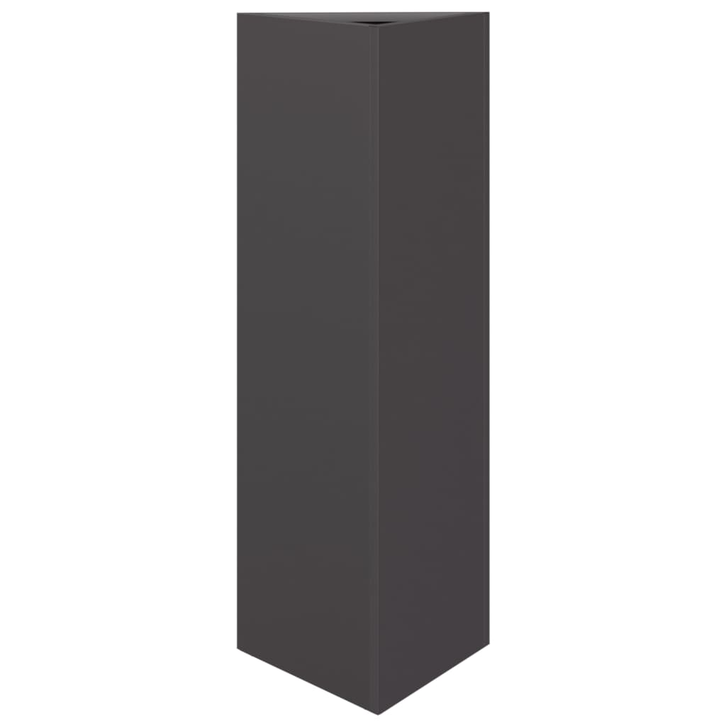 Fioriere da Giardino 2 pz Nere Triangolari 30x26x75 cm Acciaio