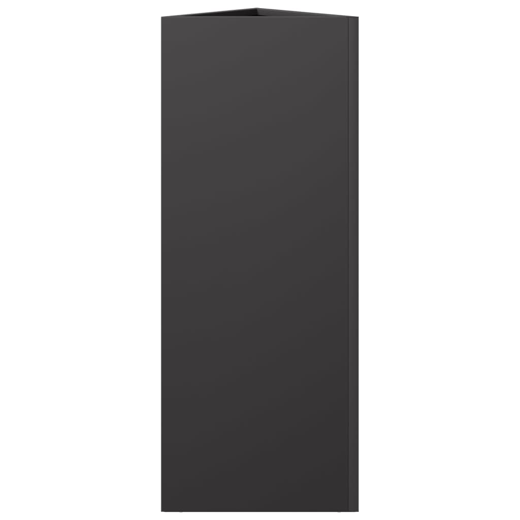 Fioriere da Giardino 2 pz Nere Triangolari 30x26x75 cm Acciaio