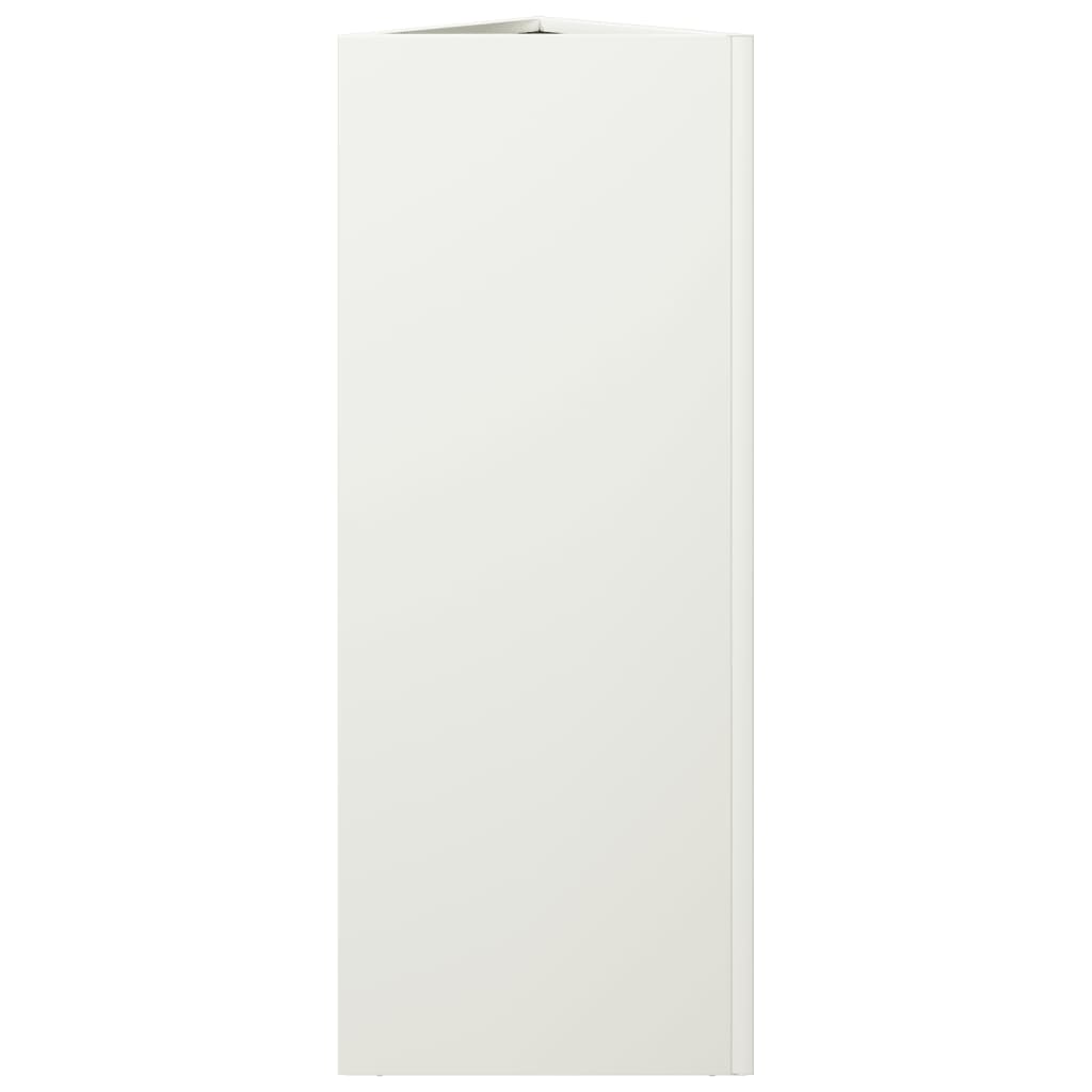 Fioriere 2 pz Bianche Triangolari 30x26x75 cm in Acciaio
