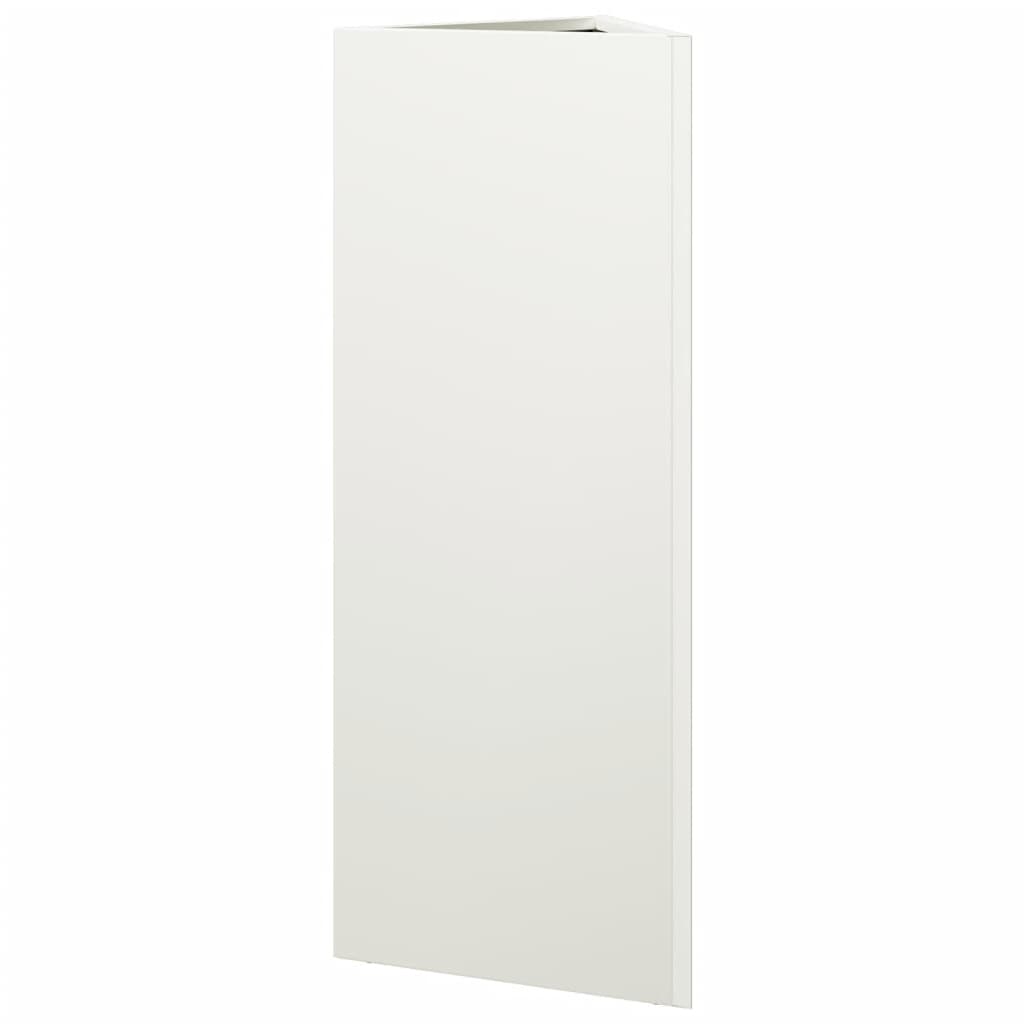 Fioriere 2 pz Bianche Triangolari 30x26x75 cm in Acciaio