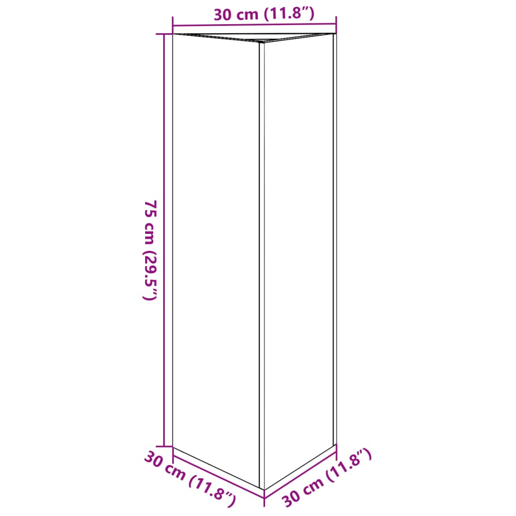 Fioriere 2 pz Antracite Triangolari 30x26x75 cm in Acciaio