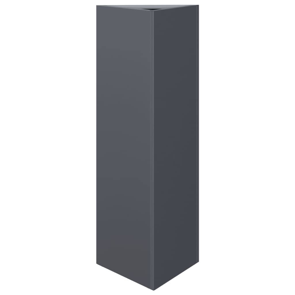 Fioriere 2 pz Antracite Triangolari 30x26x75 cm in Acciaio