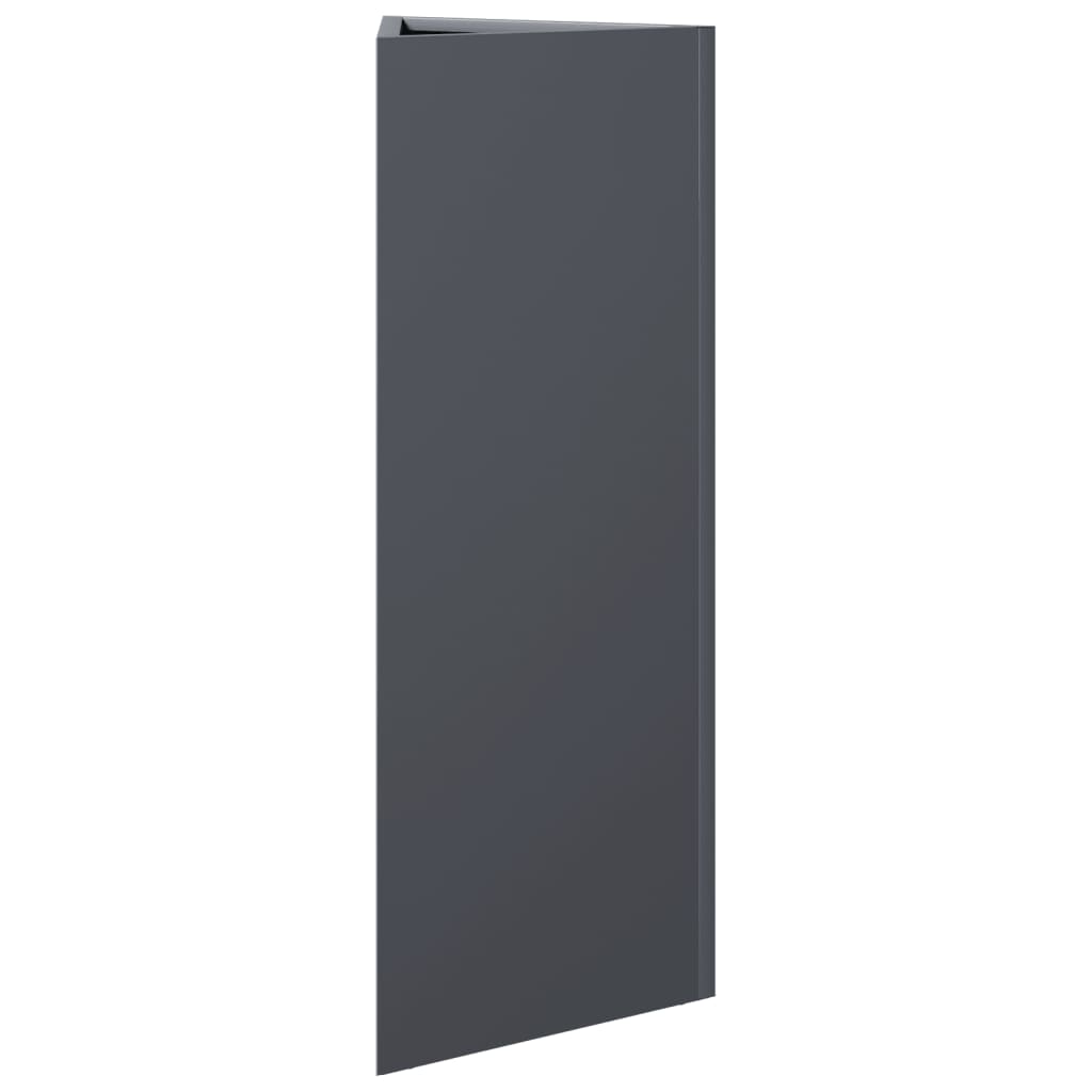 Fioriere 2 pz Antracite Triangolari 30x26x75 cm in Acciaio