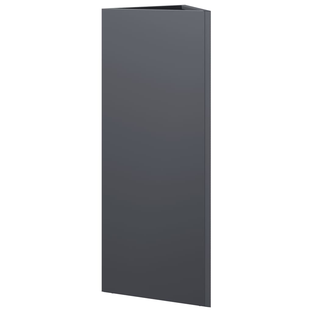 Fioriere 2 pz Antracite Triangolari 30x26x75 cm in Acciaio