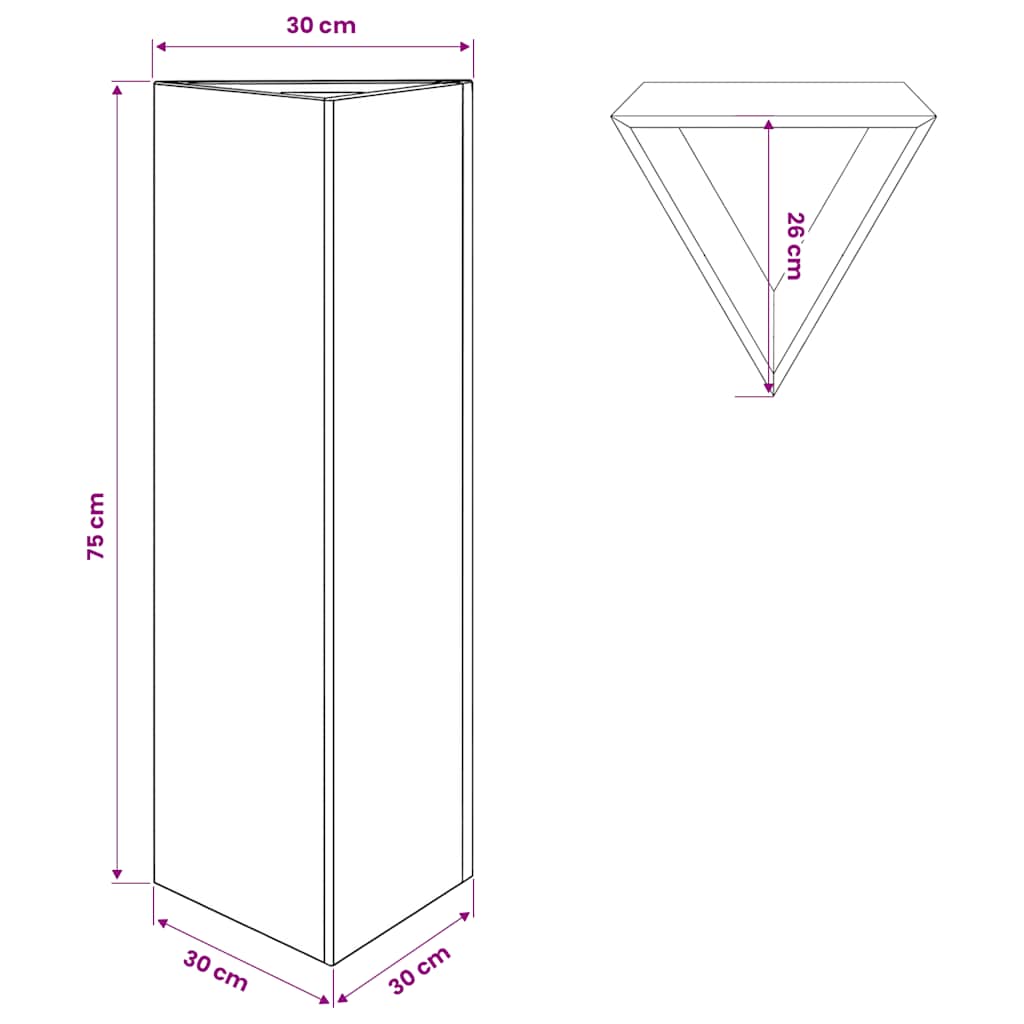 Fioriere 2 pz Verde Oliva Triangolari 30x26x75 cm in Acciaio