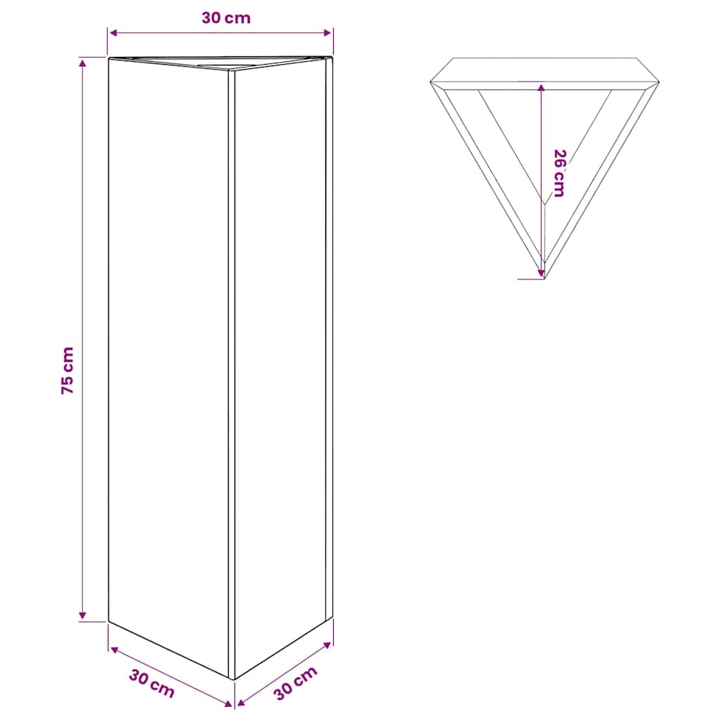 Fioriere da Giardino 2 pz Triangolari 35x35x75 cm Acciaio Inox