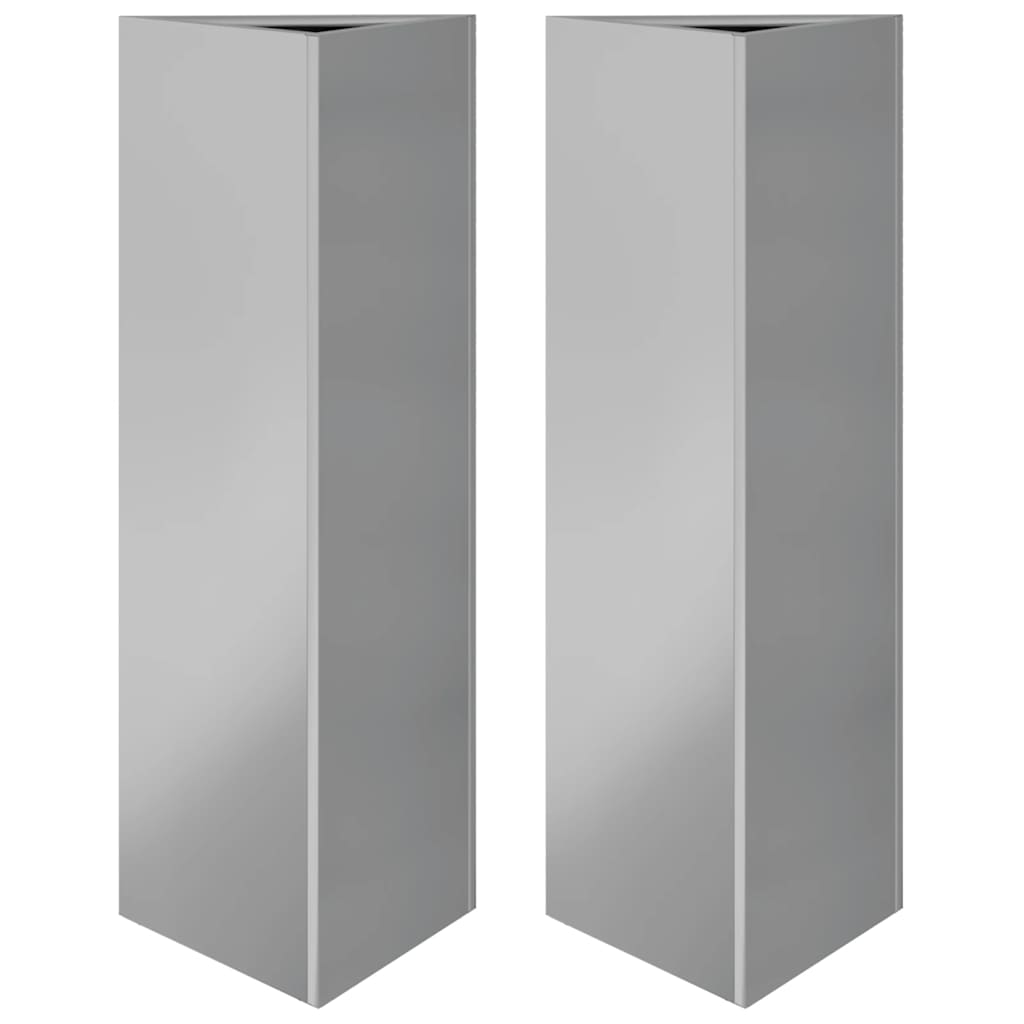 Fioriere 2 pz Triangolari 30x26x75 cm in Acciaio Zincato