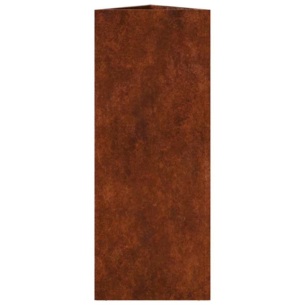 Fioriere da Giardino 2 pz Triangolari 30x26x75cm Acciaio Corten