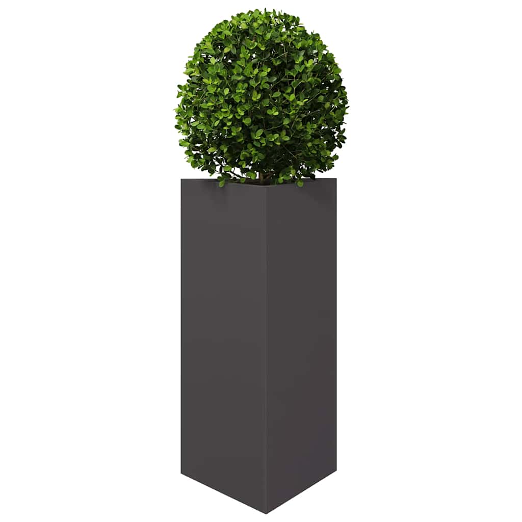 Fioriera da Giardino Nera Triangolare 40x34,5x75 cm in Acciaio