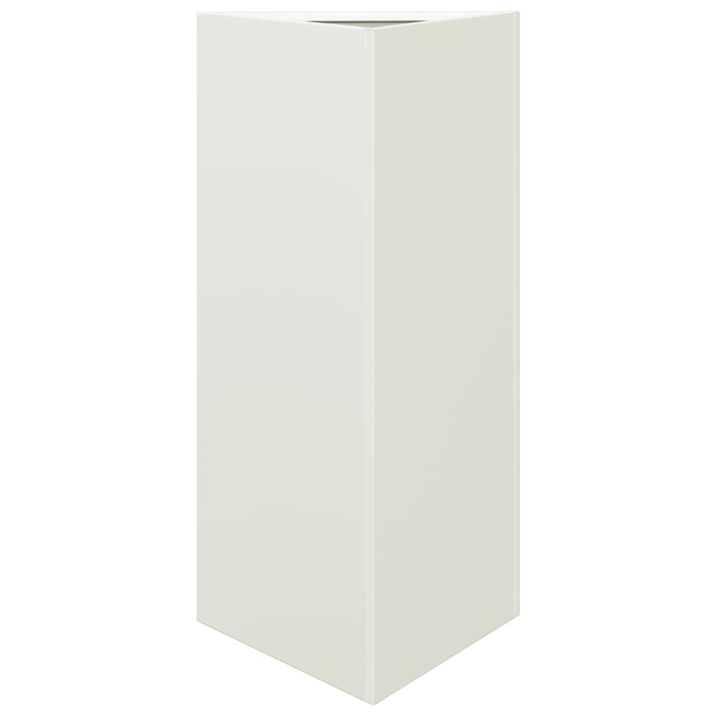 Fioriera da Giardino Bianca Triangolare 40x34,5x75cm in Acciaio