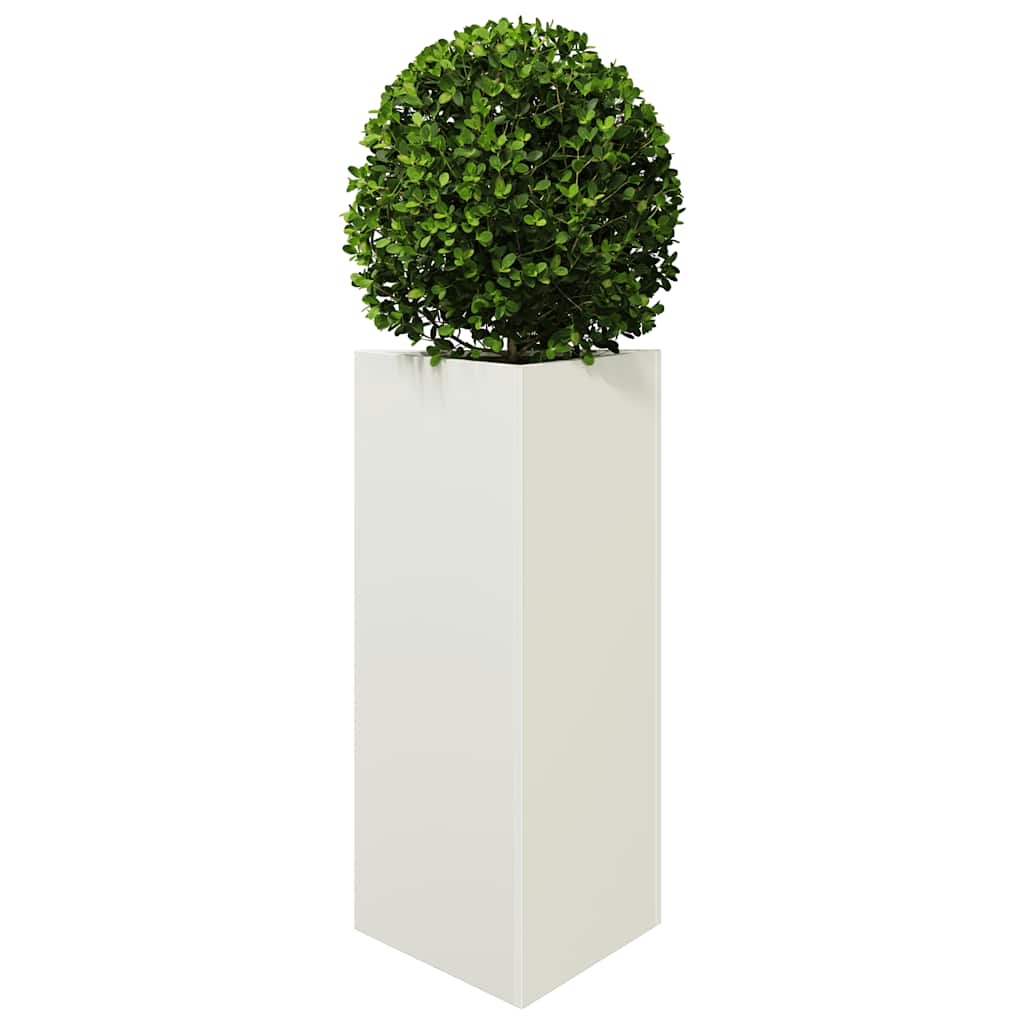 Fioriera da Giardino Bianca Triangolare 40x34,5x75cm in Acciaio