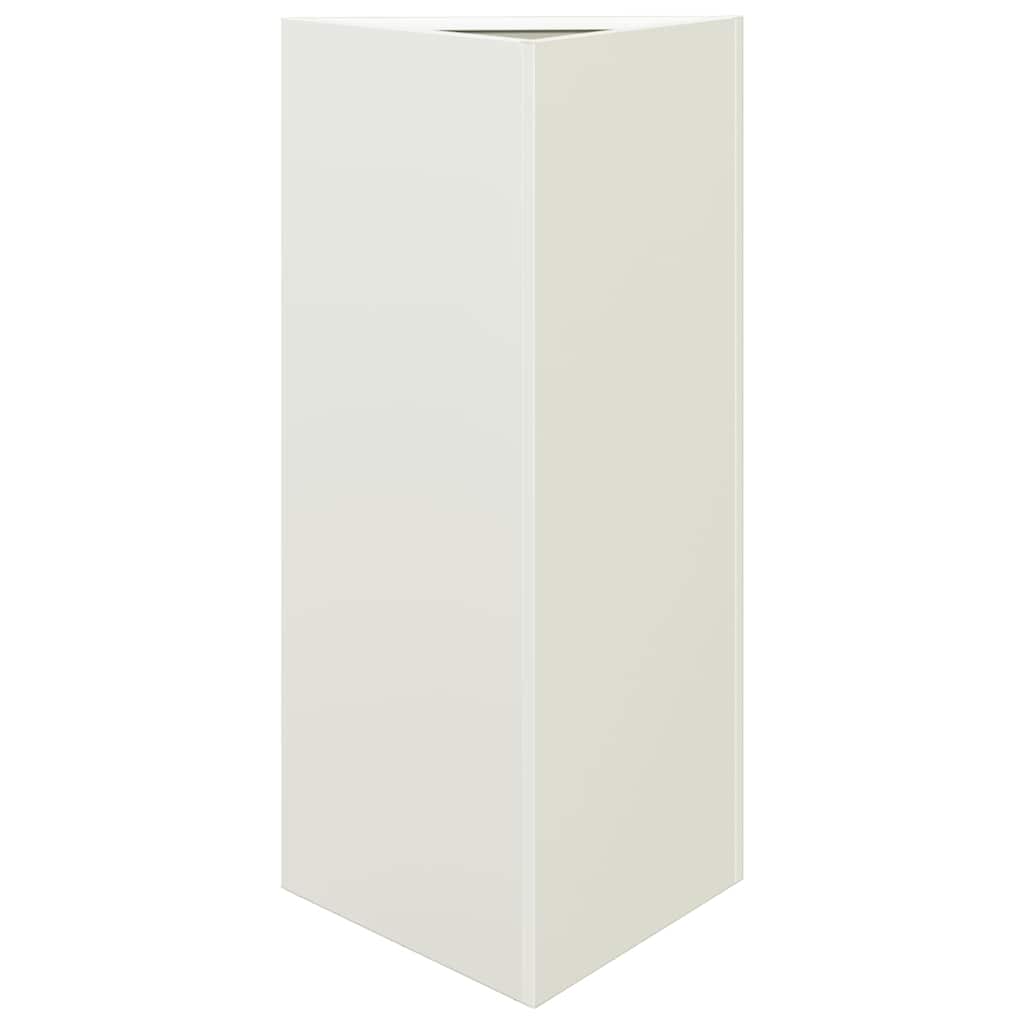 Fioriere 2 pz Bianche Triangolari 40x34,5x75 cm in Acciaio