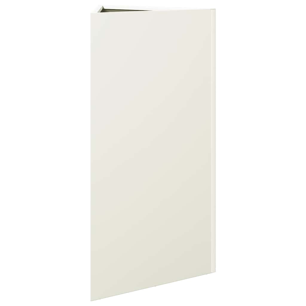 Fioriere 2 pz Bianche Triangolari 40x34,5x75 cm in Acciaio