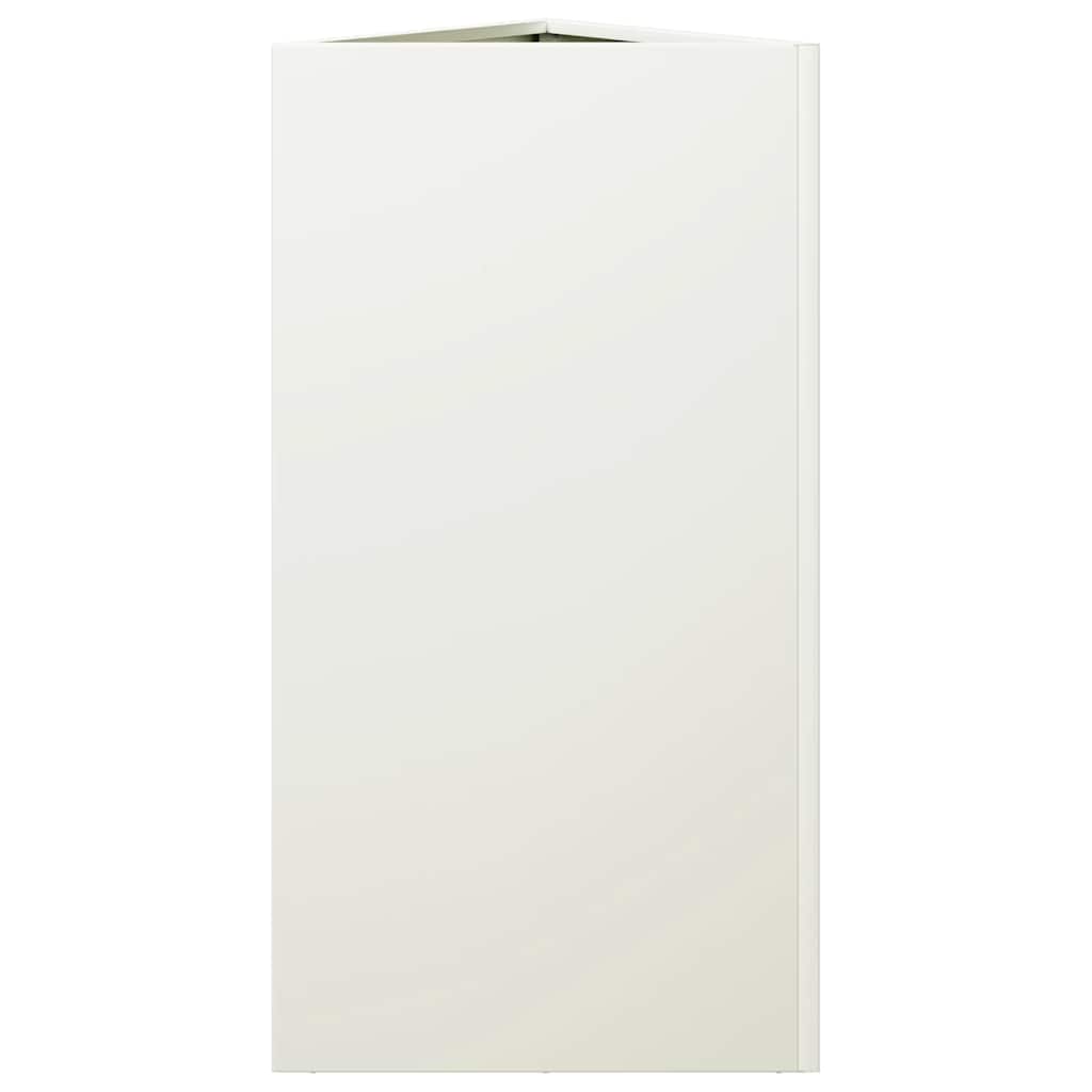 Fioriere 2 pz Bianche Triangolari 40x34,5x75 cm in Acciaio