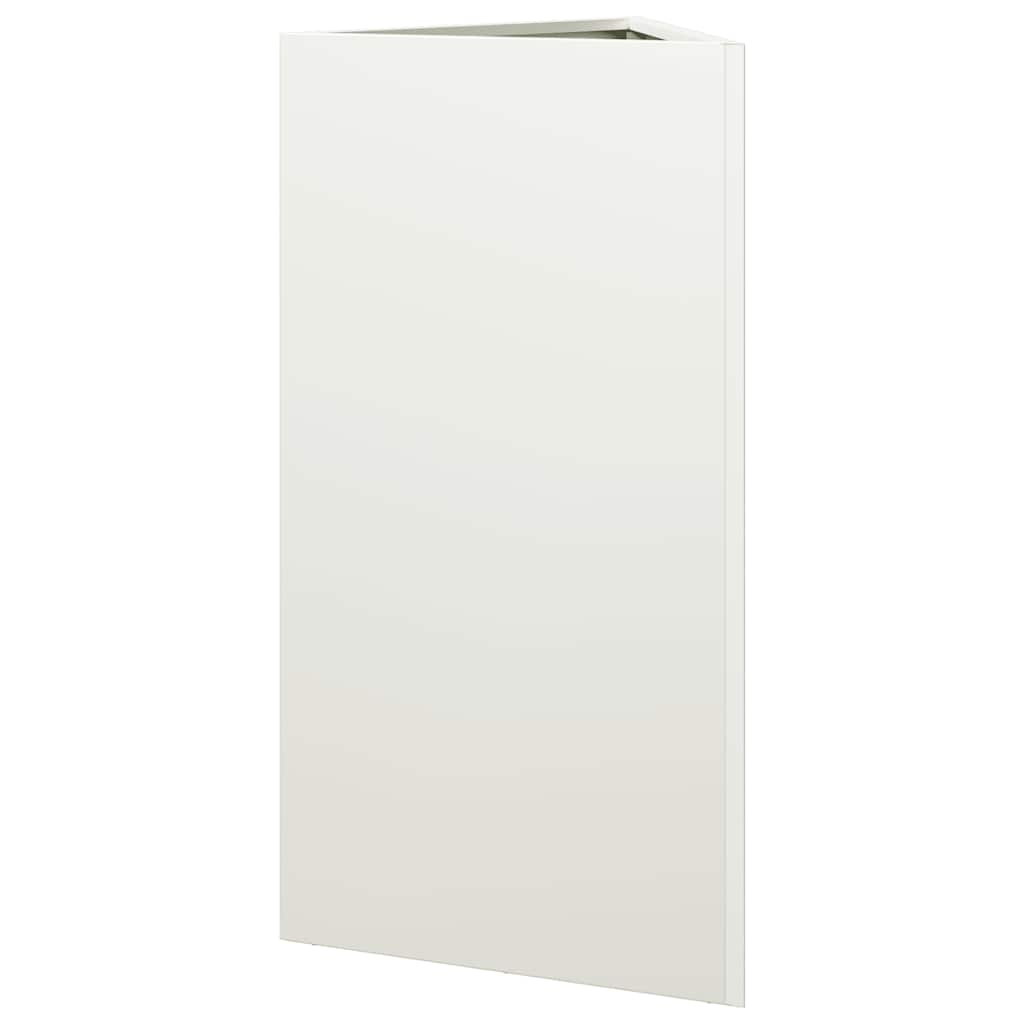 Fioriere 2 pz Bianche Triangolari 40x34,5x75 cm in Acciaio