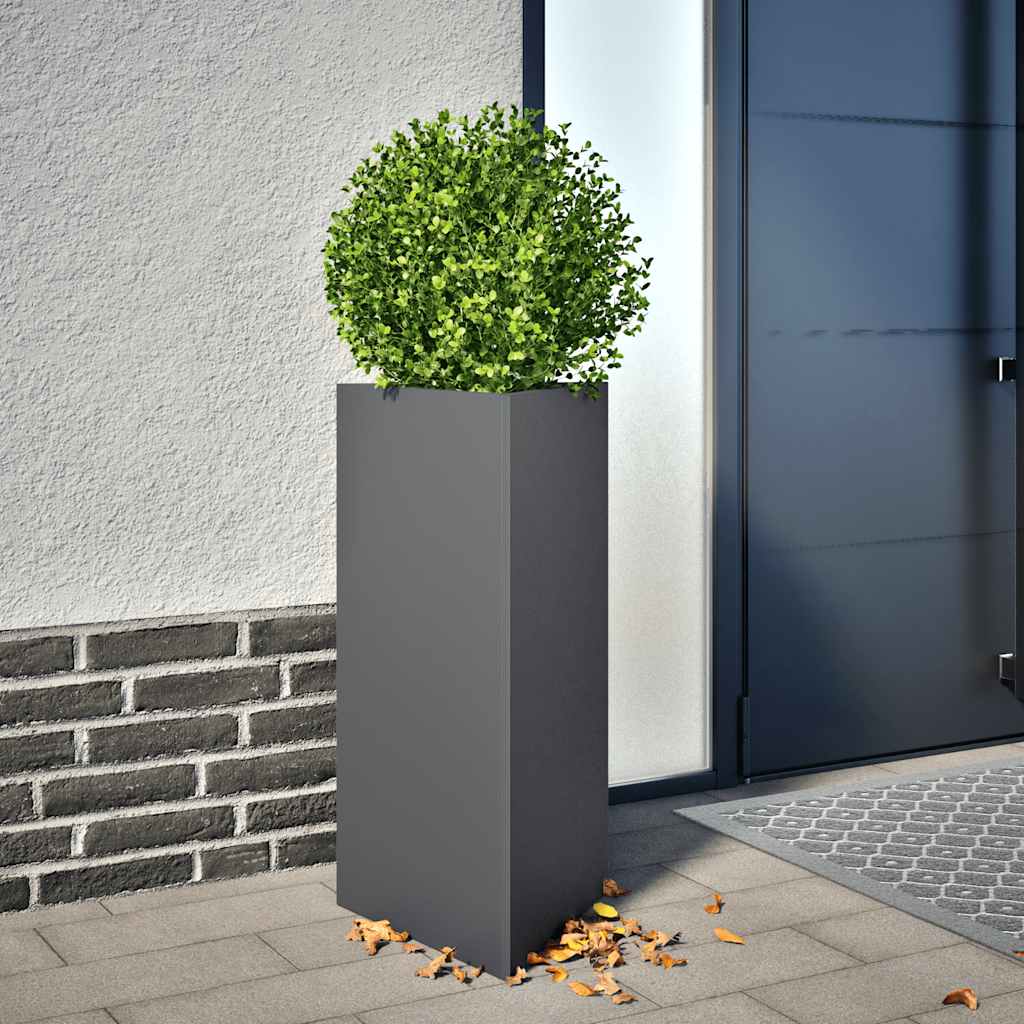 Fioriere 2 pz Antracite Triangolari 40x34,5x75 cm in Acciaio