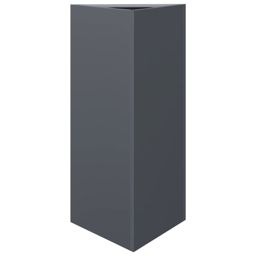 Fioriere 2 pz Antracite Triangolari 40x34,5x75 cm in Acciaio