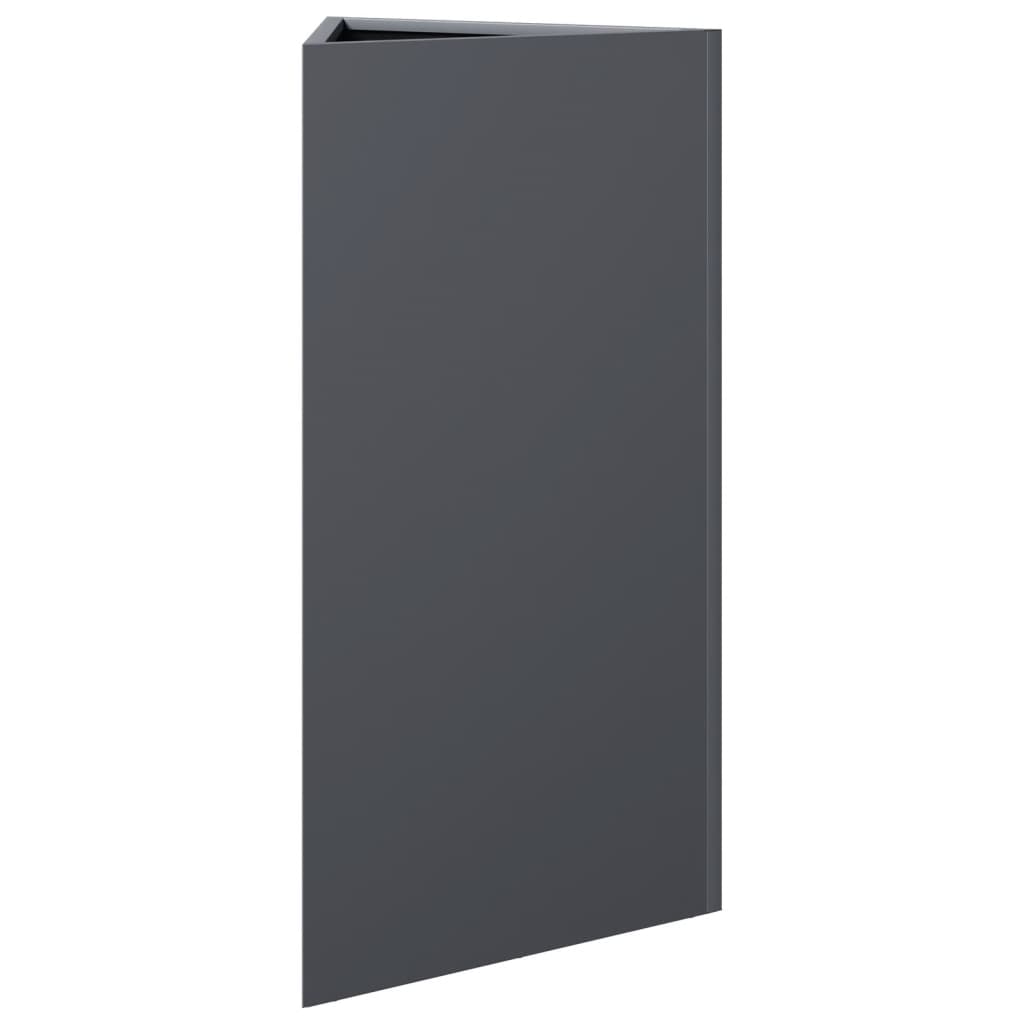 Fioriere 2 pz Antracite Triangolari 40x34,5x75 cm in Acciaio