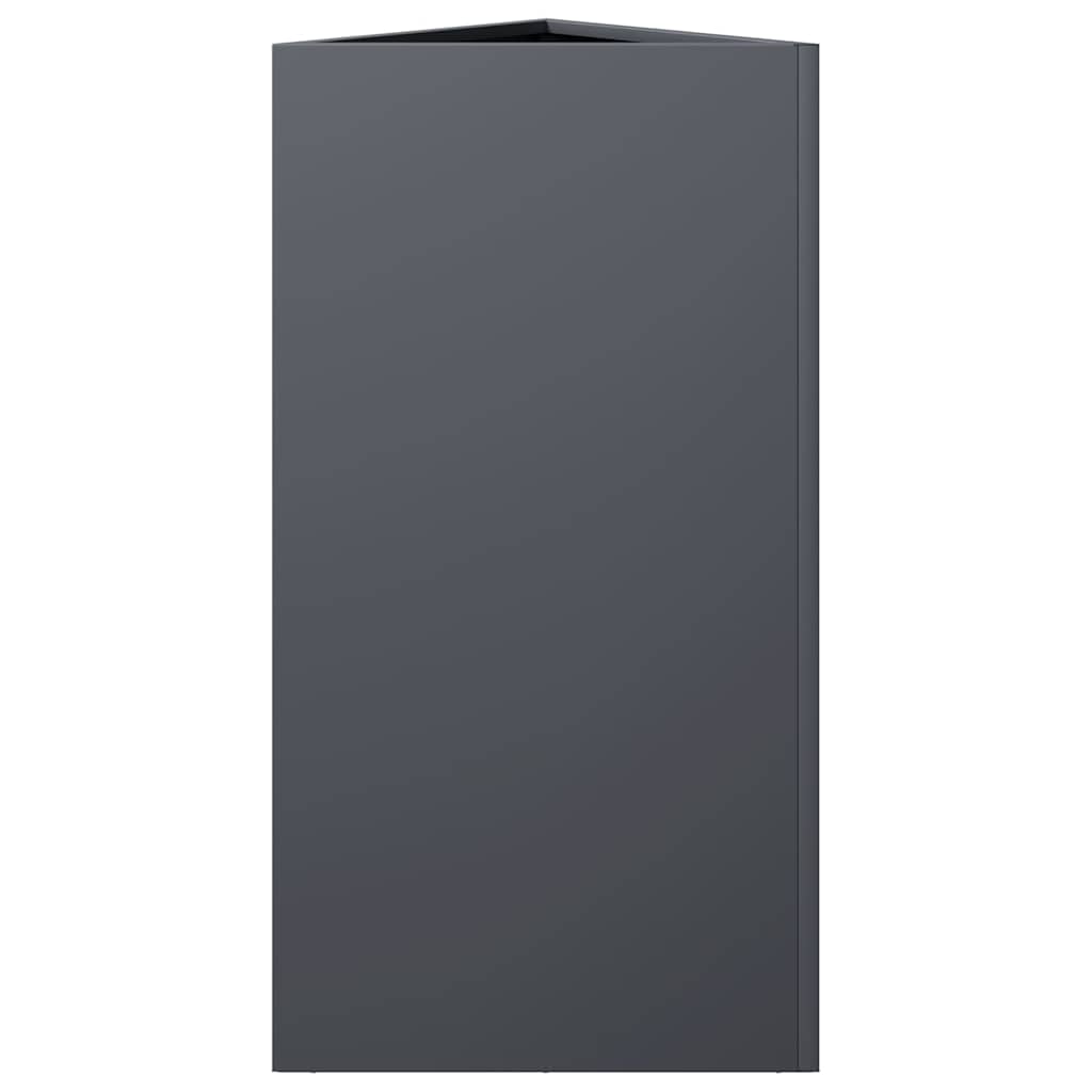 Fioriere 2 pz Antracite Triangolari 40x34,5x75 cm in Acciaio
