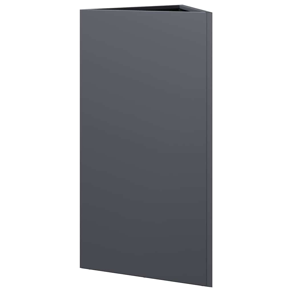 Fioriere 2 pz Antracite Triangolari 40x34,5x75 cm in Acciaio
